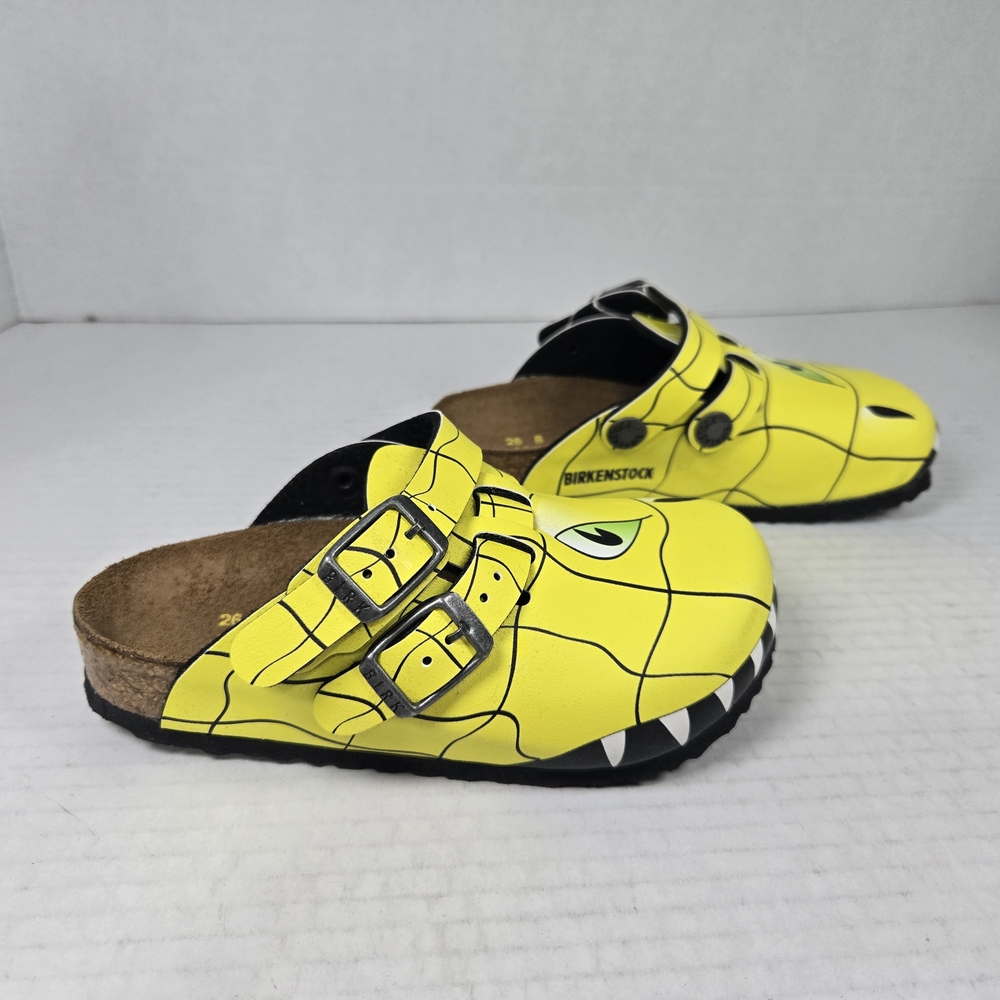 Birkenstock Kids Unisex Kay Clogs Yellow Monster Dinosaur Clogs Mules C8 toddler - Picture 4 of 10
